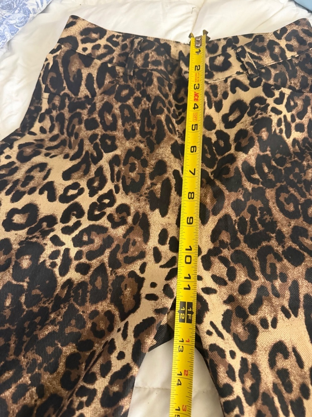 Leopard Print Wide-Leg Pants in Beige Black - Picture 6 of 8
